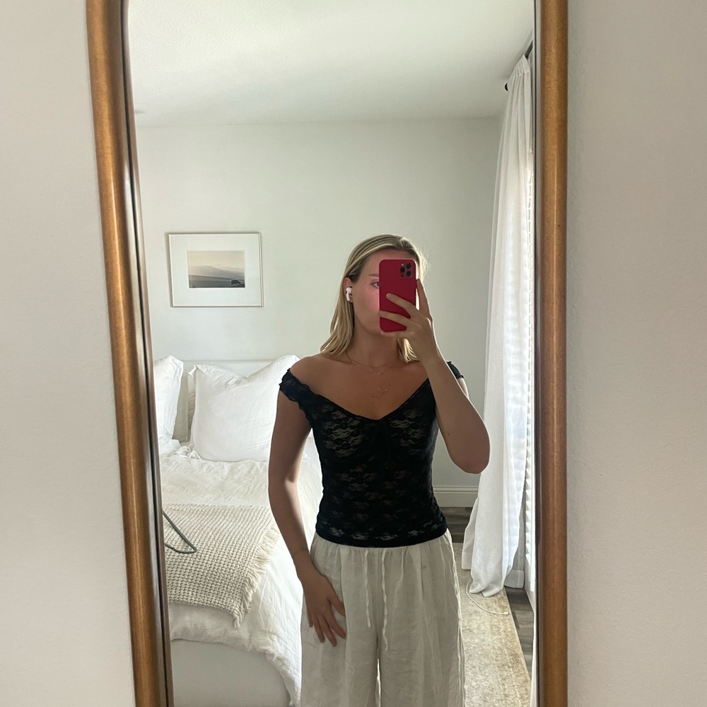 Brandy Melville black lace tank